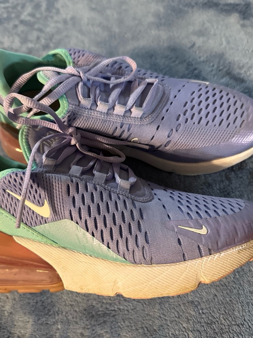 Nike Women's Lavender and Mint Air-Cushioned Sneakers